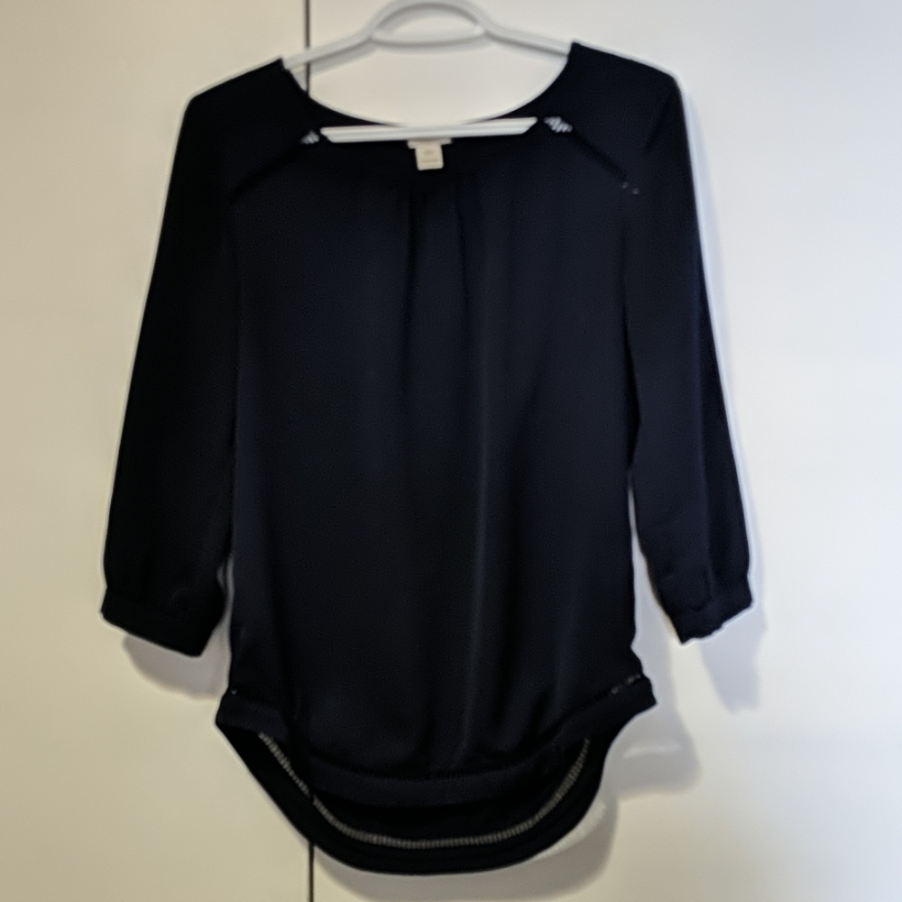 J. Crew navy blue relaxed blouse